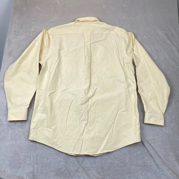 L.L. Bean Mens Dress Shirt XL 15.5 Neck Long Sleeve Classic Button-Up Yellow - Picture 9 of 9